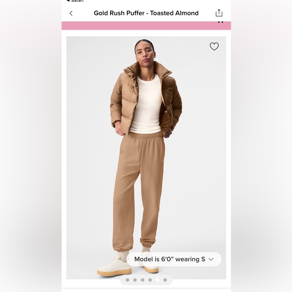 Alo yoga gold rush puffer jackets